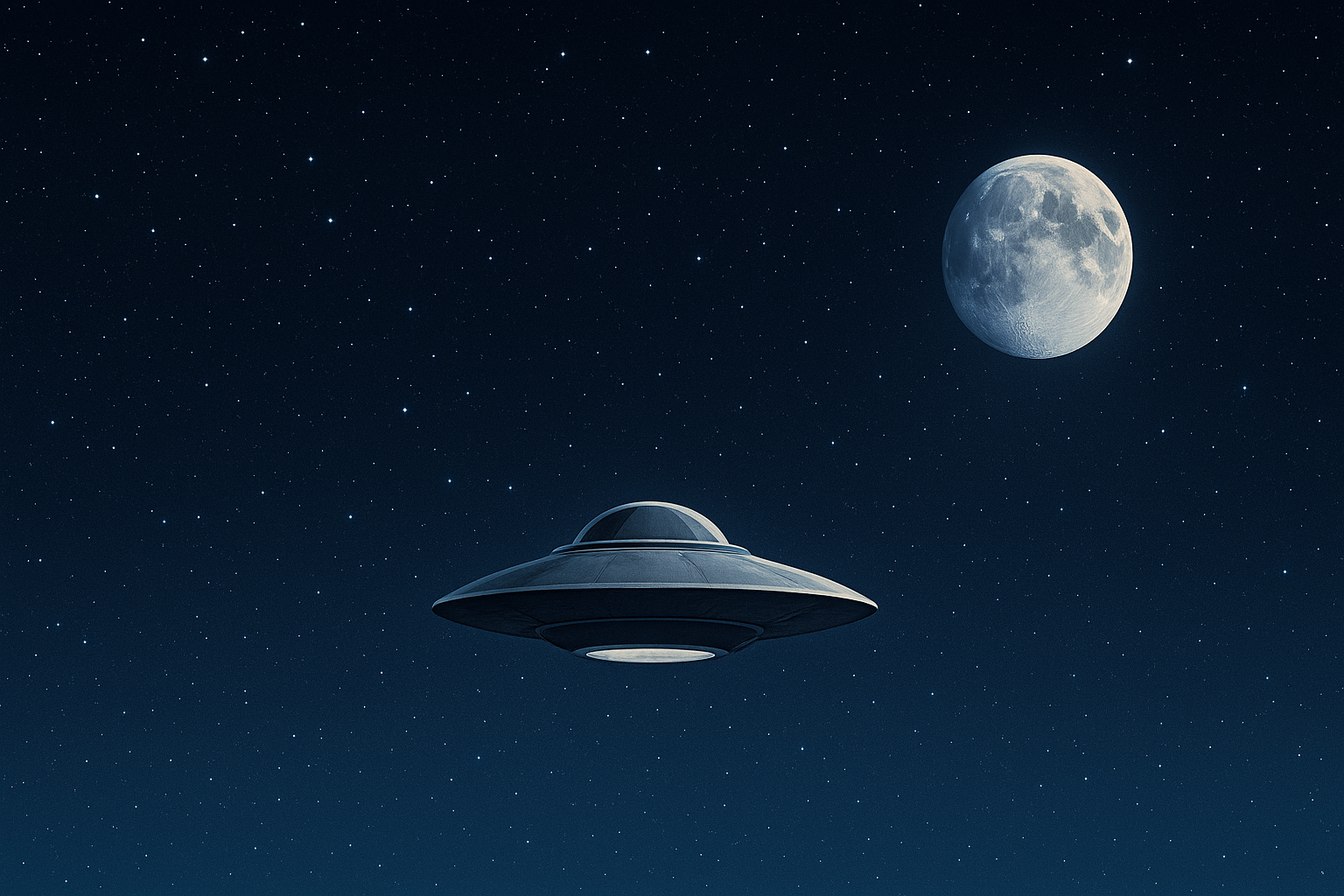 UFO vor dem Mond – Banner der Aktienanalysen